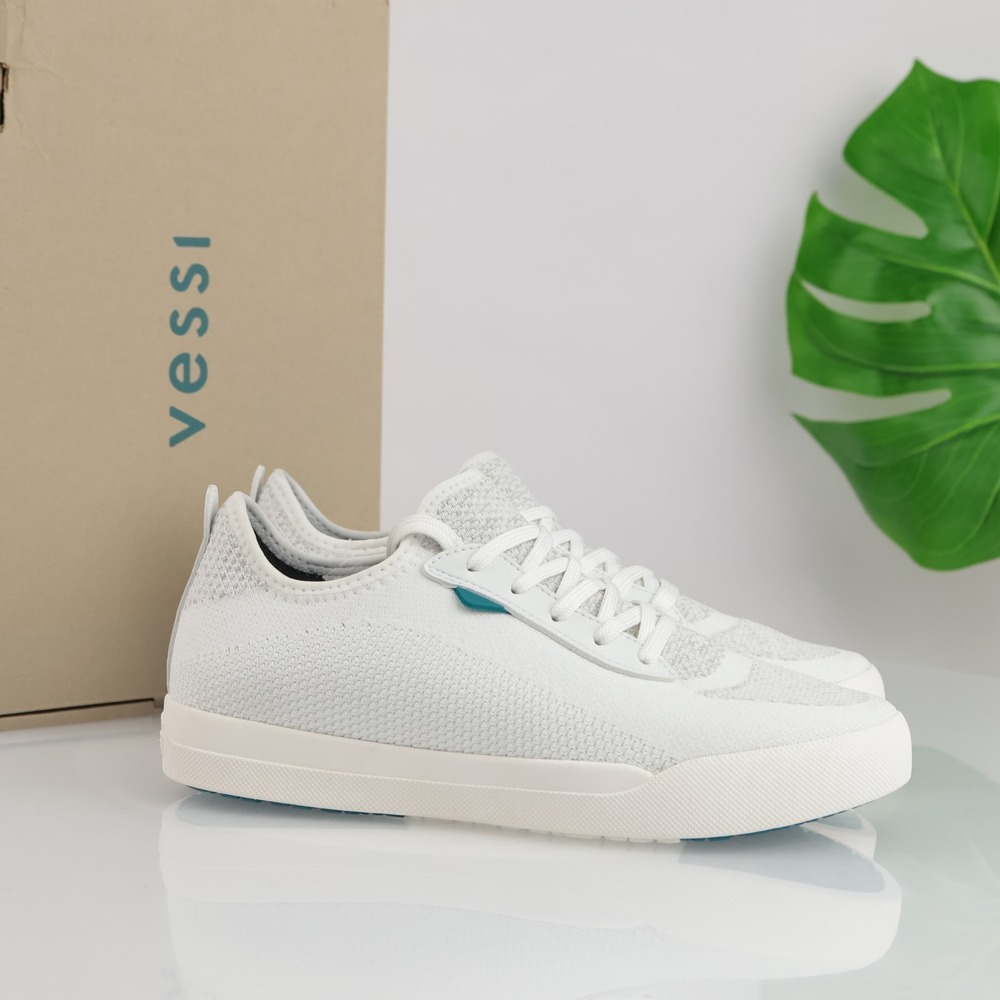 Vessi Womens Weekend 1.5 Sneaker Size 9 Waterproof Marble White Lace Up Shoe Low